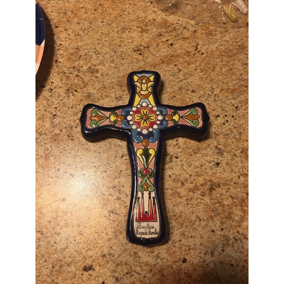 Vintage Artesanias Medina Perez Cross Hand Made In Spain Religious Art Beautiful - Picture 2 of 7